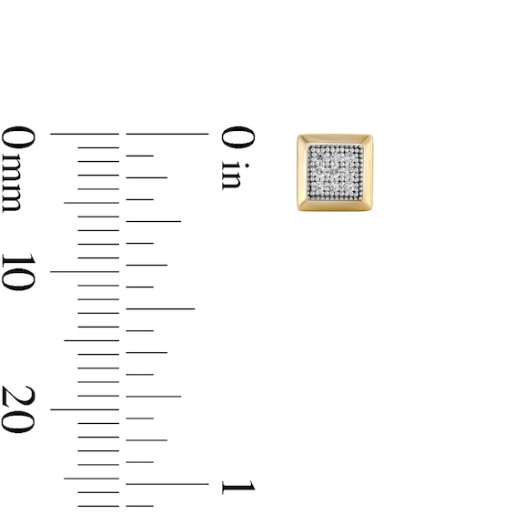 10K Solid Gold 1/10 CT. TW. Composite Lab-Grown Diamond Frame Studs