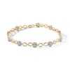 14K Gold Plated 1/10 CT. T.W. Lab-Grown Diamond Infinity Heart Bracelet - 7”