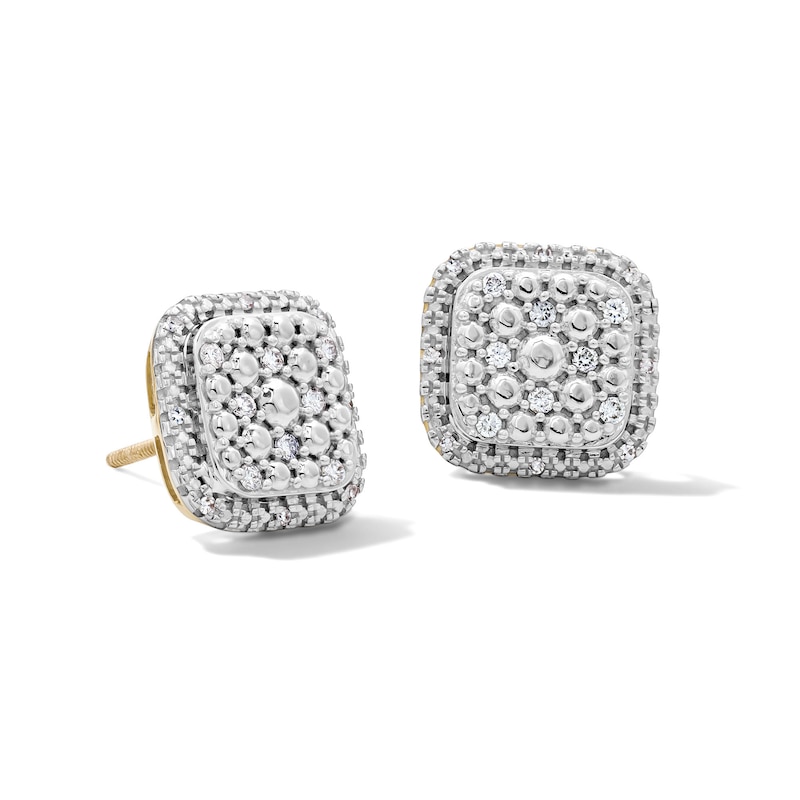 Main Image 1 of 10K Solid Gold 1/6 CT. T.W. Lab-Grown Diamond Composite Cushion Studs