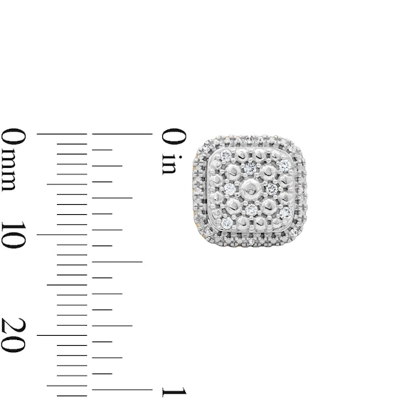 10K Solid Gold 1/6 CT. T.W. Lab-Grown Diamond Composite Cushion Studs