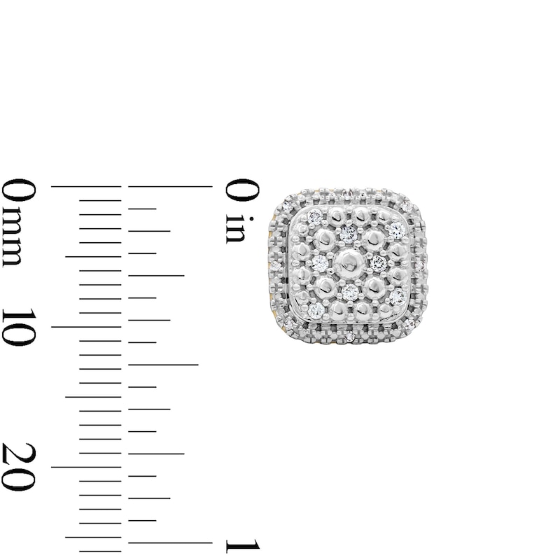 Main Image 2 of 10K Solid Gold 1/6 CT. T.W. Lab-Grown Diamond Composite Cushion Studs