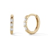 10K Solid Gold 1/15 CT. T.W. Baguette Lab-Grown Diamond Channel Hoops