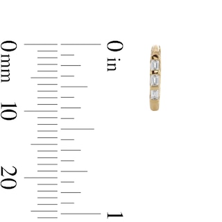 10K Solid Gold 1/15 CT. T.W. Baguette Lab-Grown Diamond Channel Hoops
