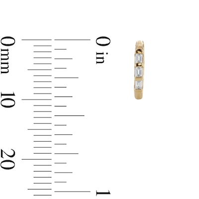 10K Solid Gold 1/15 CT. T.W. Baguette Lab-Grown Diamond Channel Hoops