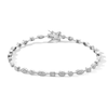 Thumbnail Image 1 of Solid Sterling Silver Diamond Accent Multi-Shape Bracelet - 7.25”