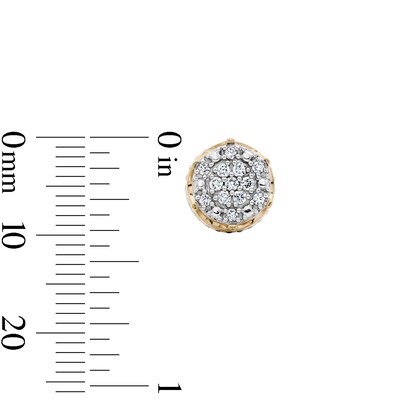 14K Gold Plated 1/4 CT. T.W.  Lab-Grown Diamond Crown Cluster Studs