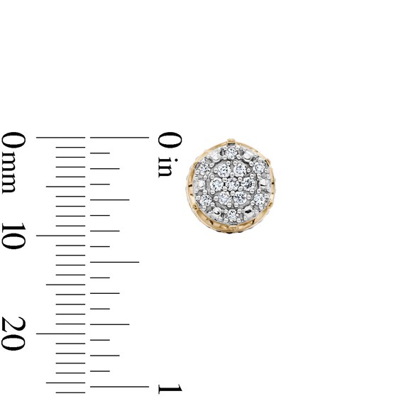 14K Gold Plated 1/4 CT. T.W.  Lab-Grown Diamond Crown Cluster Studs