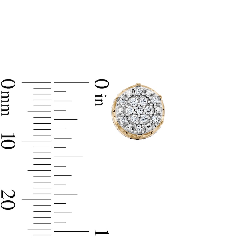 Main Image 2 of 14K Gold Plated 1/4 CT. T.W.  Lab-Grown Diamond Crown Cluster Studs