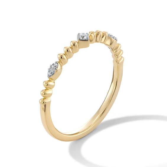 14K Gold Plated 1/20 CT. T.W. Lab-Grown Diamond Geometric Ring - Size 7