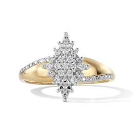 14K Gold Plated 1/10 CT. T.W. Lab-Grown Diamond Marquise-Shaped Ring - Size 7