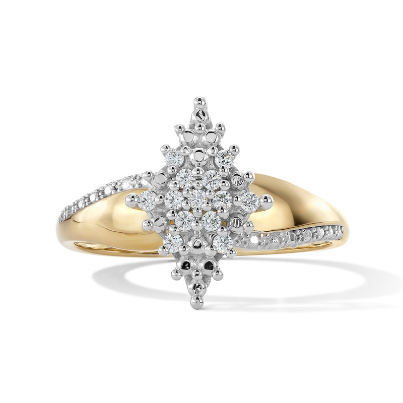 14K Gold Plated 1/10 CT. T.W. Lab-Grown Diamond Marquise-Shaped Ring - Size 7