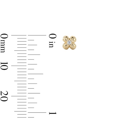 14K Gold Plated Diamond Accent Lab-Grown Diamond Flower Studs