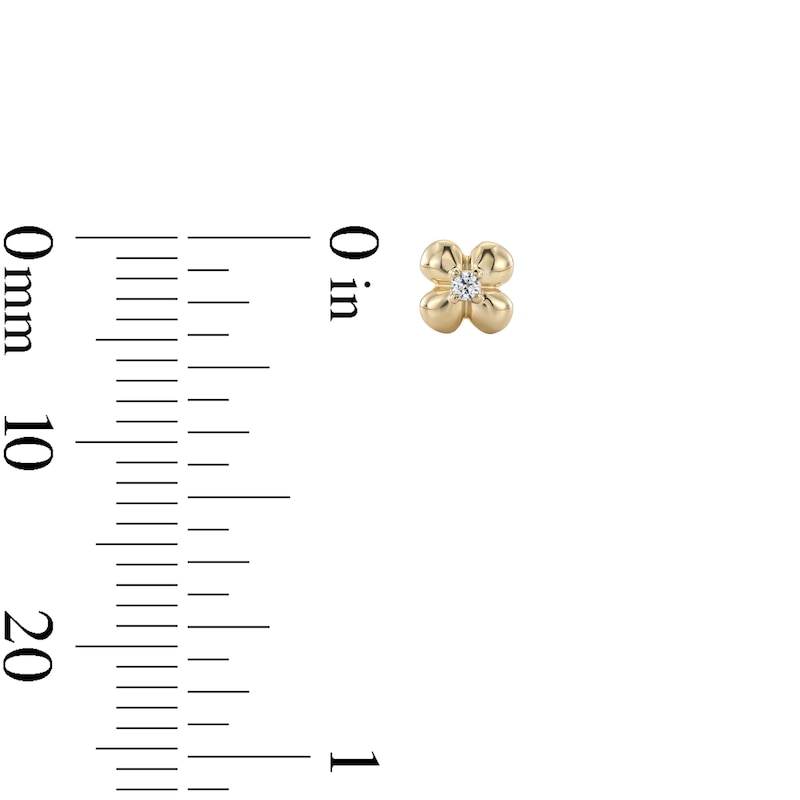 Main Image 2 of 14K Gold Plated Diamond Accent Lab-Grown Diamond Flower Studs