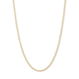 14K Gold Plated 2.3mm Flat Curb Chain - 16"
