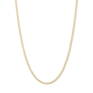 14K Gold Plated 2.3mm Flat Curb Chain - 16"