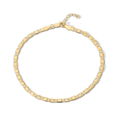 14K Gold Plated Valentino Chain Anklet - 10"
