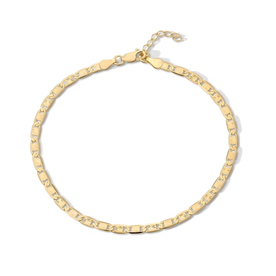 14K Gold Plated Valentino Chain Anklet - 10"