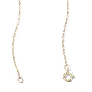 10K Solid Gold 1/10 CT. T.W. Lab-Grown Diamond-Lined Open Heart Pendant - 18"