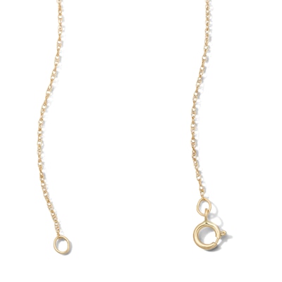 10K Solid Gold 1/10 CT. T.W. Lab-Grown Diamond-Lined Open Heart Pendant - 18"