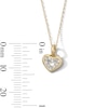 10K Solid Gold 1/10 CT. T.W. Lab-Grown Diamond Composite Heart Pendant - 18"