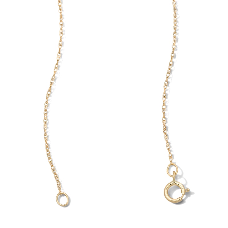 10K Solid Gold Lab-Grown Diamond Accent Three-Stone Twist Heart Pendant - 18"