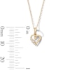 10K Solid Gold Lab-Grown Diamond Accent Three-Stone Twist Heart Pendant - 18"