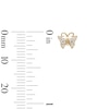 10K Solid Gold 1/10 CT. T.W. Lab-Grown Diamond Butterfly Studs