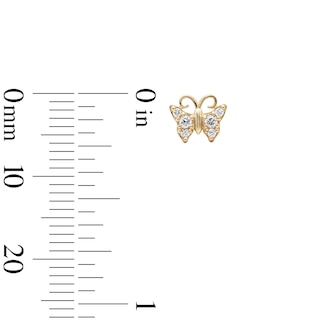 10K Solid Gold 1/10 CT. T.W. Lab-Grown Diamond Butterfly Studs