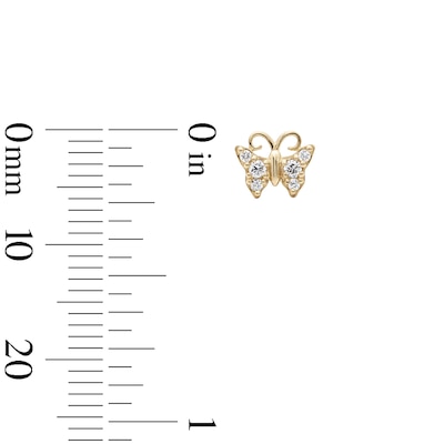 10K Solid Gold 1/10 CT. T.W. Lab-Grown Diamond Butterfly Studs