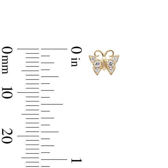 10K Solid Gold 1/10 CT. T.W. Lab-Grown Diamond Butterfly Studs