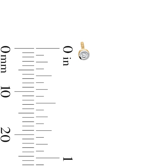 10K Solid Gold 1/20 CT. T.W. Lab-Grown Diamond Bezel Solitaire Studs