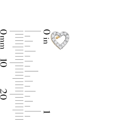 10K Gold 1/8 CT. T.W. Lab-Grown Diamond Open Heart Studs