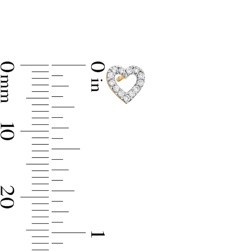 10K Gold 1/8 CT. T.W. Lab-Grown Diamond Open Heart Studs