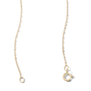 10K Solid Gold 1/10 CT. T.W. Lab-Grown Diamond-Lined Open Heart Pendant - 18"