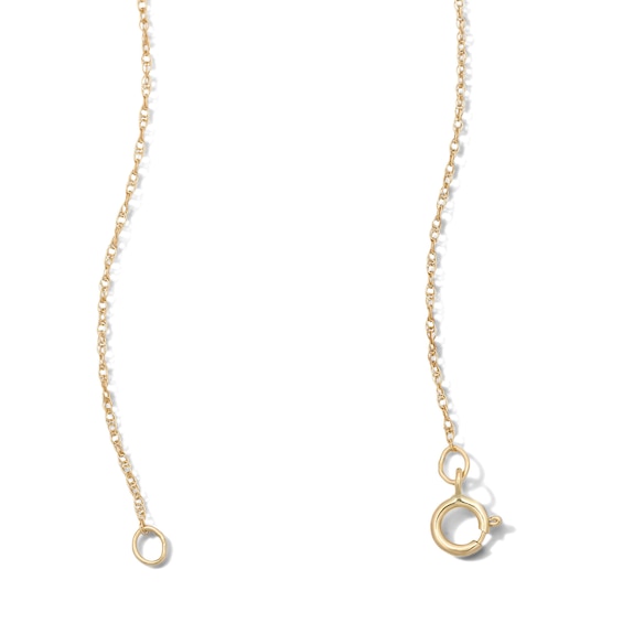 10K Solid Gold 1/10 CT. T.W. Lab-Grown Diamond-Lined Open Heart Pendant - 18"