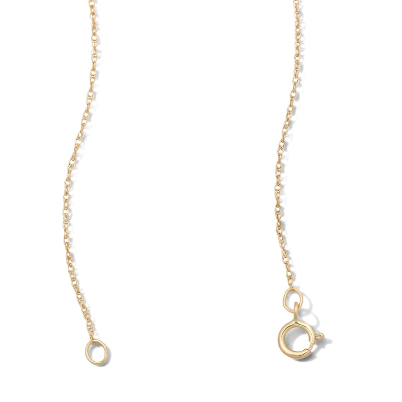 10K Solid Gold 1/10 CT. T.W. Lab-Grown Diamond-Lined Open Heart Pendant - 18"