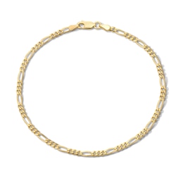 14K Gold Plated Figaro Chain Anklet - 10"