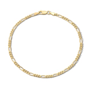 14K Gold Plated Figaro Chain Anklet - 10"