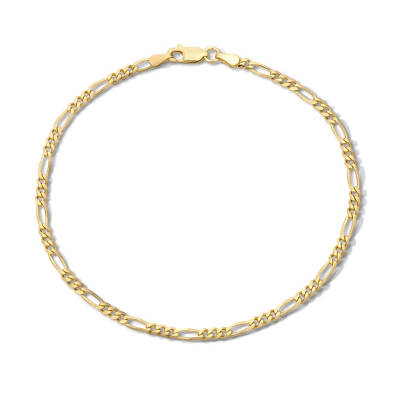 14K Gold Plated Figaro Chain Anklet - 10"