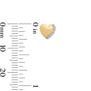 10K Solid Gold 1/20 CT. T.W. Lab-Grown Diamond Heart Studs