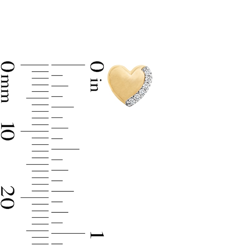 10K Solid Gold 1/20 CT. T.W. Lab-Grown Diamond Heart Studs