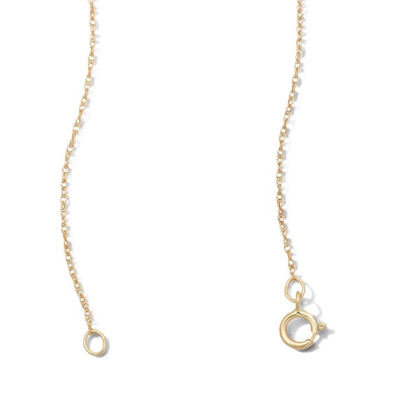 10K Solid Gold 1/10 CT. T.W. Lab-Grown Diamond Pavé Cross Pendant - 18"