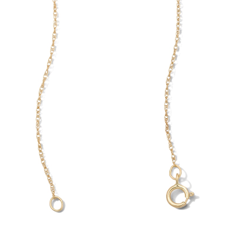 10K Solid Gold 1/10 CT. T.W. Lab-Grown Diamond Pavé Cross Pendant - 18"