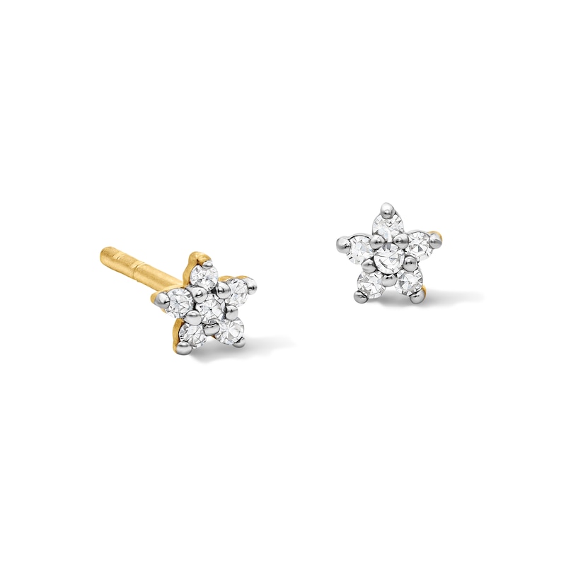 Main Image 1 of 10K Gold 1/20 CT. T.W. Lab-Grown Diamond Star Studs
