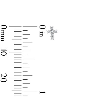 10K Solid Gold 1/20 CT. T.W. Lab-Grown Diamond Cross Studs