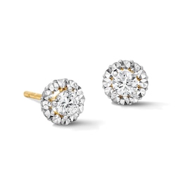 10K Solid Gold 1/5 CT. T.W. Lab-Grown Diamond Composite Halo Studs