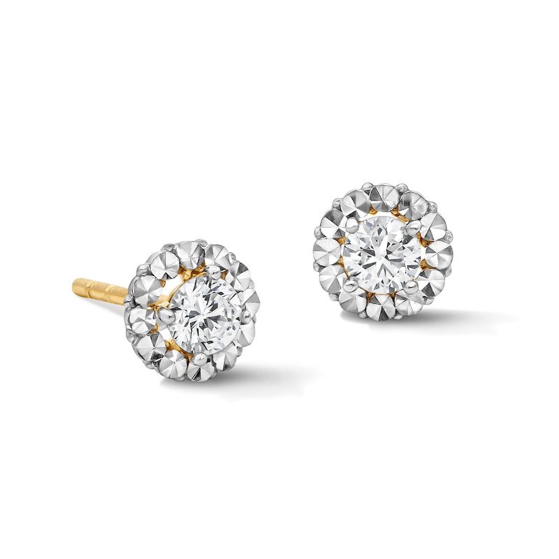 Main Image 1 of 10K Solid Gold 1/5 CT. T.W. Lab-Grown Diamond Composite Halo Studs