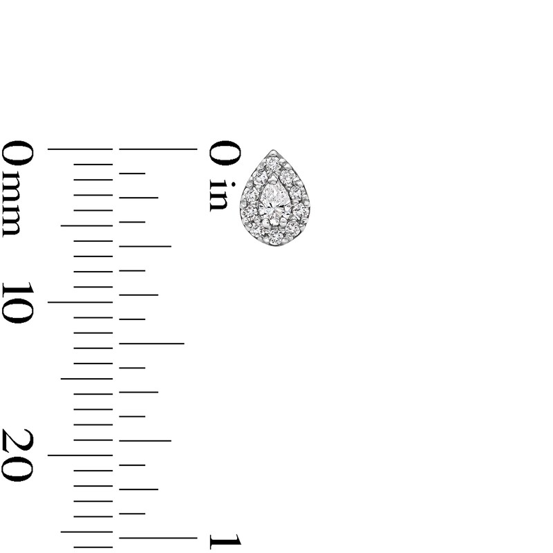 Main Image 2 of 10K Solid Gold 1/3 CT. T.W. Lab-Grown Diamond Halo Pear Studs