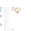 10K Solid Gold 1/20 CT. T.W. Lab-Grown Diamond Open Heart Studs