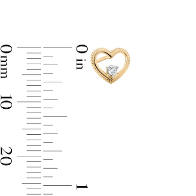 10K Solid Gold 1/20 CT. T.W. Lab-Grown Diamond Open Heart Studs